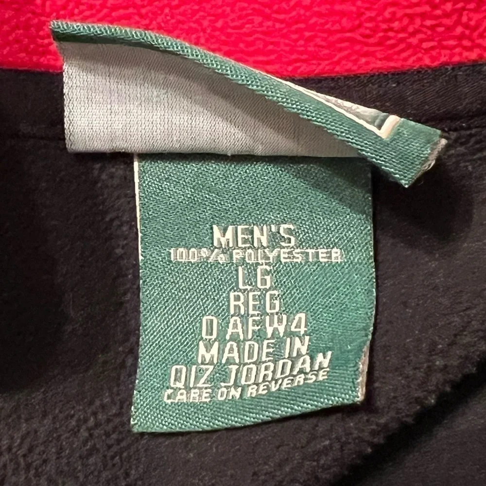 Men’s L.L. Bean Red Embroidered Fleece zip-up Jacket Polartec size large
